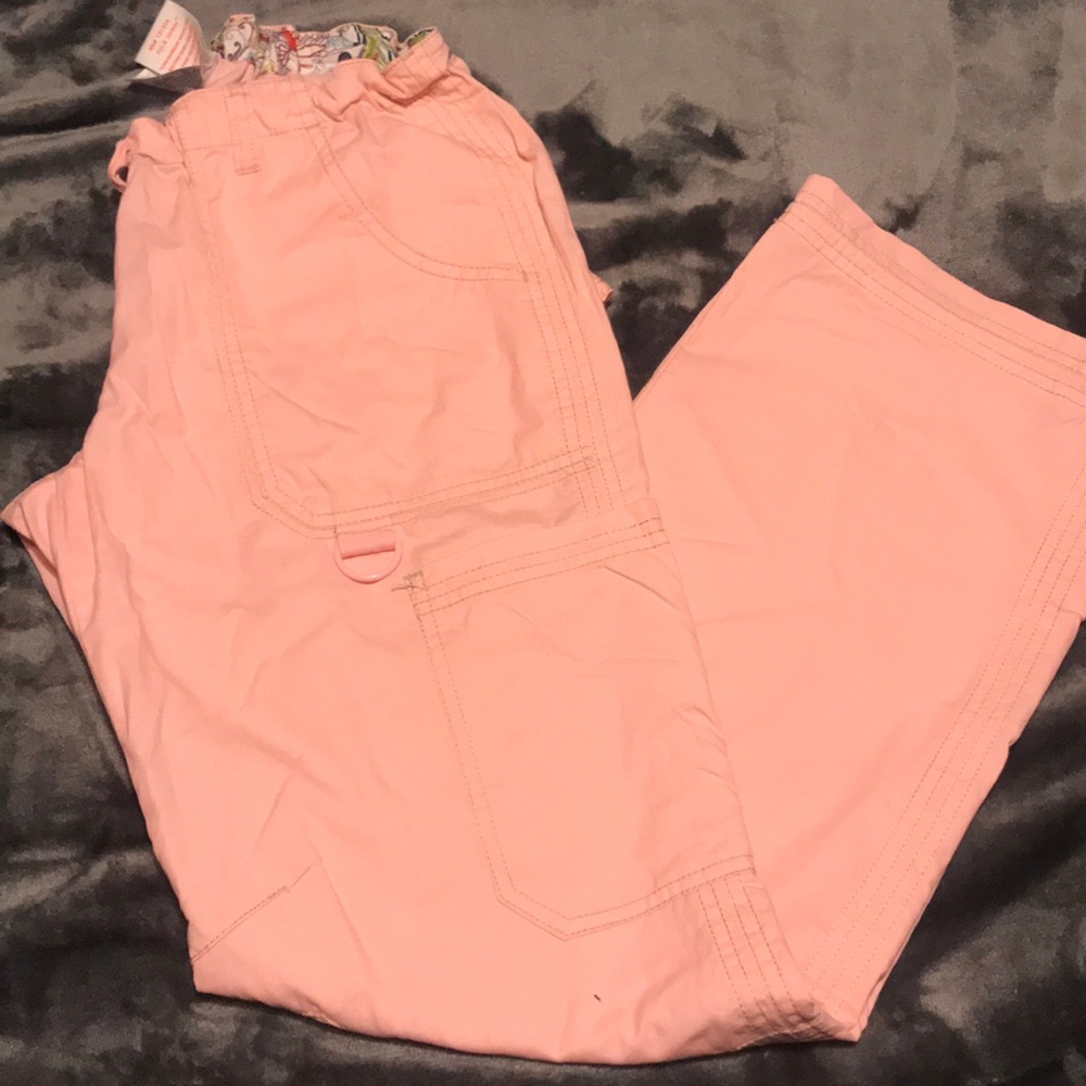 Koi light pink cargo scrub pants
